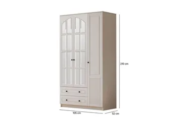 Astrel Garderobesskåp 105x210 cm - Mat Hvid - Opbevaring - Tøjopbevaring - Garderobeskabe - Garderobeskab & klædeskab
