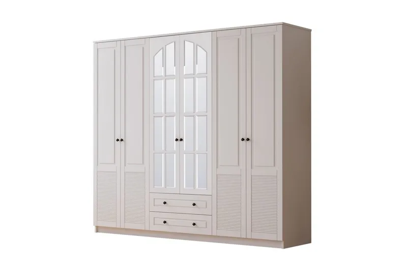 Astrel Garderobesskåp 210x210 cm - Mat Hvid - Opbevaring - Tøjopbevaring - Garderobeskabe - Garderobeskab & klædeskab