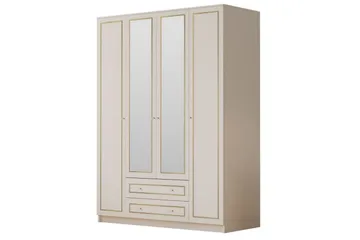 Auric Garderobe 140x180 cm - Mat Hvid - Opbevaring - Tøjopbevaring - Garderobeskabe