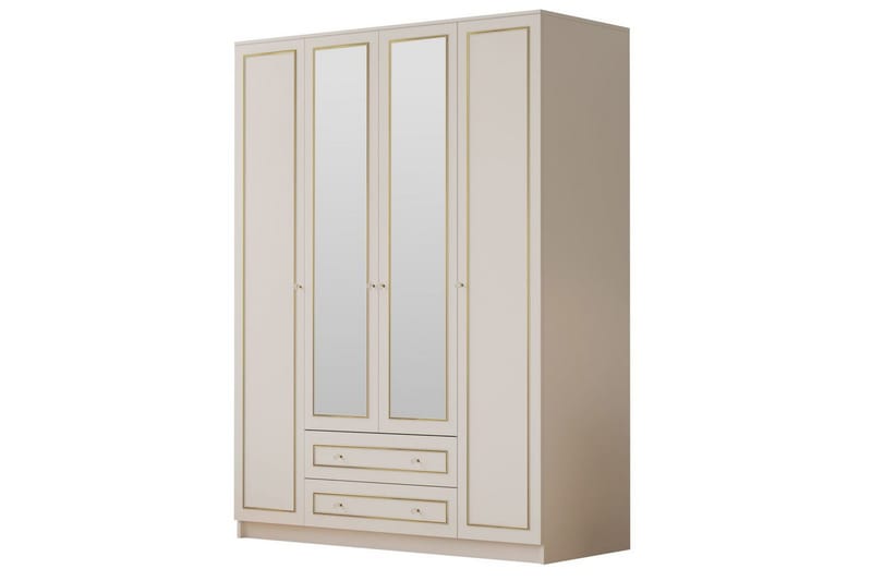 Auric Garderobe 140x180 cm, Mat Hvid