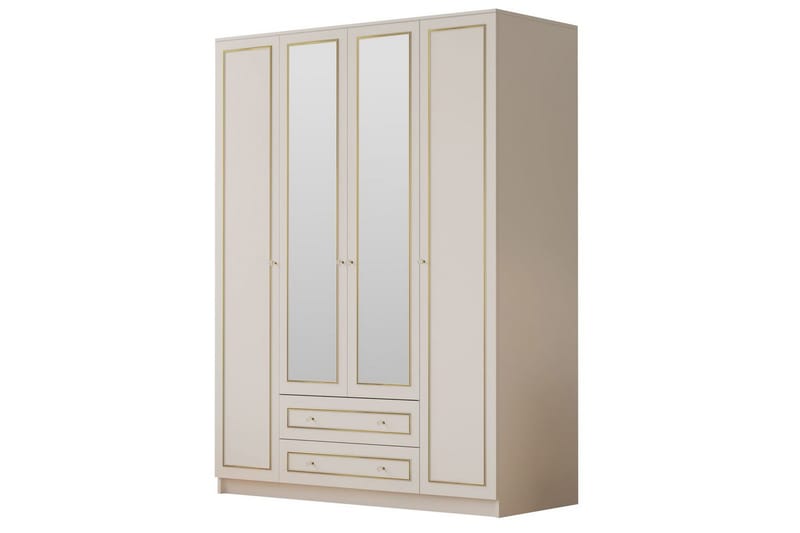 Auric Garderobe 140x180 cm, Mat Hvid