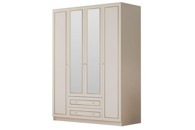 Auric Garderobe 140x210 cm, Mat Hvid