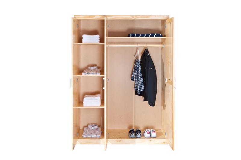 Bailey Garderobe 140 cm - Fyrretræ - Opbevaring - Tøjopbevaring - Garderobeskabe