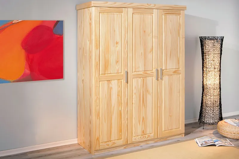 Bailey Garderobe 140 cm - Fyrretræ - Opbevaring - Tøjopbevaring - Garderobeskabe