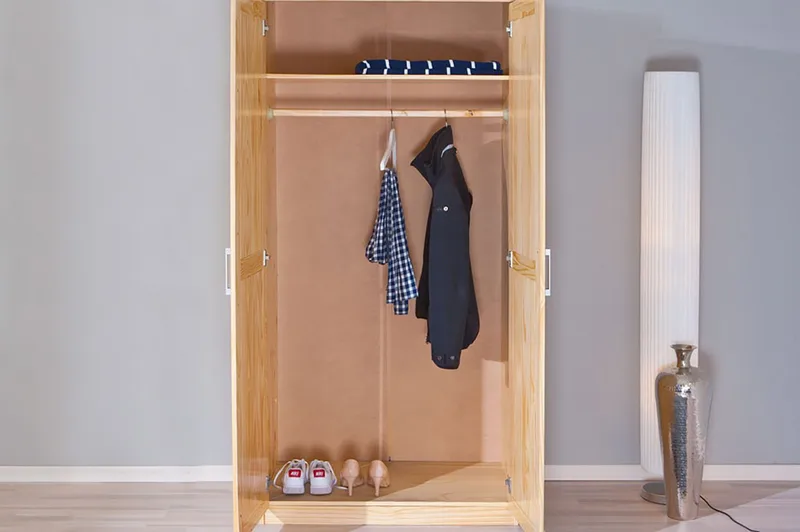 Bailey Garderobe 95 cm - Fyrretræ - Opbevaring - Tøjopbevaring - Garderobeskabe