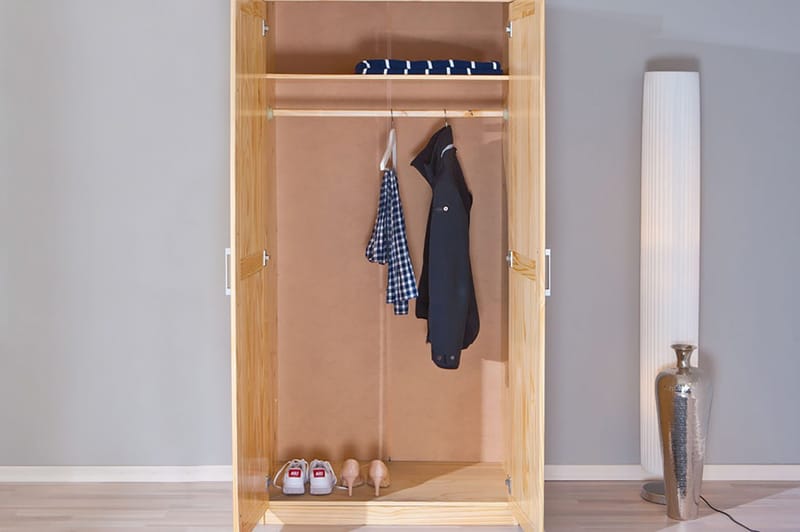 Bailey Garderobe 95 cm - Fyrretræ - Opbevaring - Tøjopbevaring - Garderobeskabe