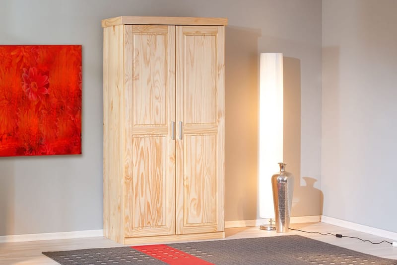 Bailey Garderobe 95 cm - Fyrretræ - Opbevaring - Tøjopbevaring - Garderobeskabe