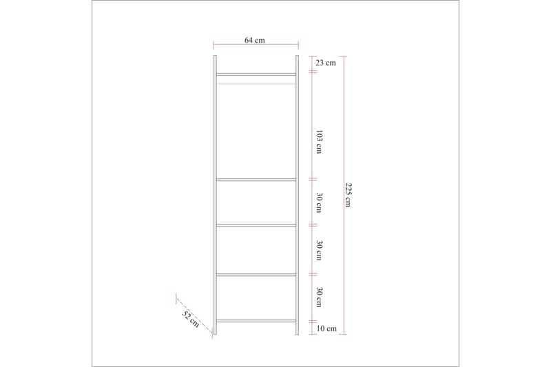 Batler Garderobe 52x104 3 Låger - Natur - Garderobeskabe - Garderobeskab & klædeskab