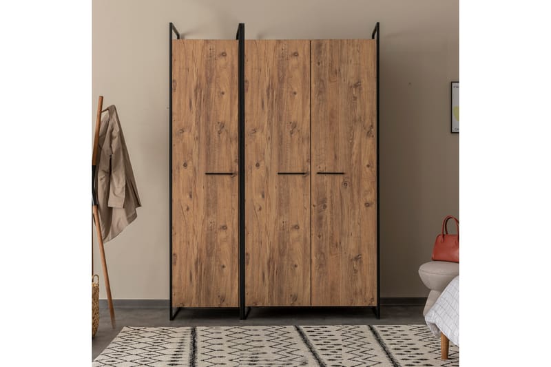 Batler Garderobe 52x104 3 Låger - Natur - Opbevaring - Tøjopbevaring - Garderobeskabe