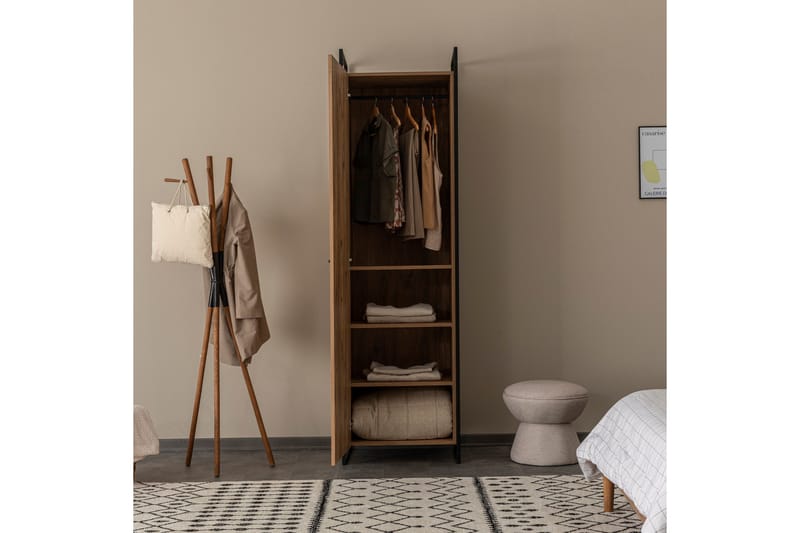 Batler Garderobe 52x104 3 Låger - Natur - Opbevaring - Tøjopbevaring - Garderobeskabe