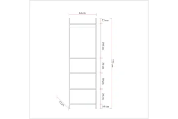 Batler Garderobe 52x104 3 Låger - Natur - Opbevaring - Tøjopbevaring - Garderobeskabe