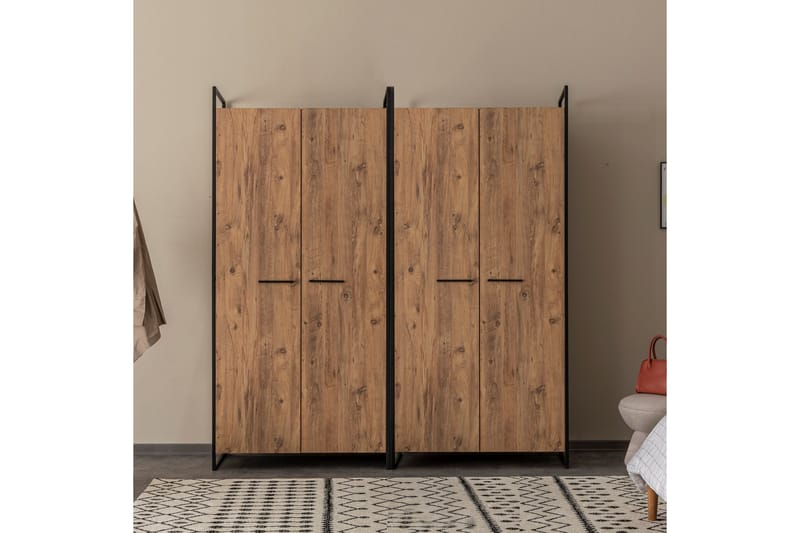 Batler Garderobe 52x104 4 døre, Natur