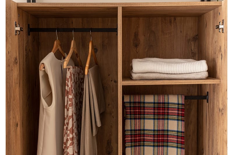 Batler Garderobe 52x104 5 Låger - Natur - Opbevaring - Tøjopbevaring - Garderobeskabe