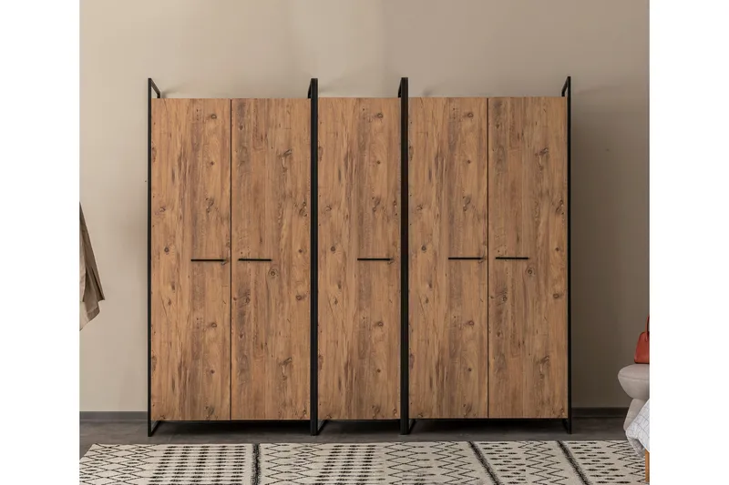 Batler Garderobe 52x104 5 Låger, Natur