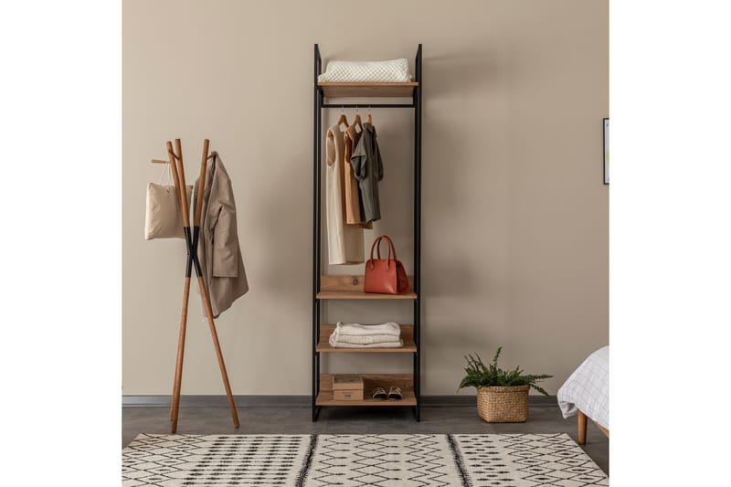 Batler Garderobe 52x64 11 hylder 1 låge - Natur - Opbevaring - Tøjopbevaring - Garderobeskabe