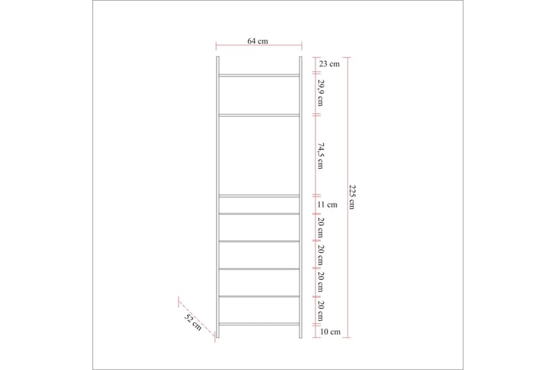 Batler Garderobe 52x64 4 Skab 13 Hylder - Natur - Opbevaring - Tøjopbevaring - Garderobeskabe