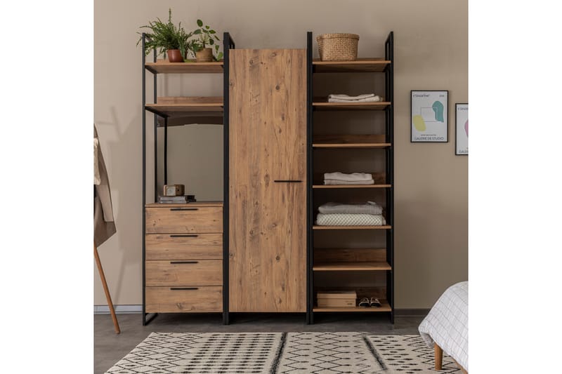 Batler Garderobe 52x64 4 skabe 1 dør - Natur - Opbevaring - Tøjopbevaring - Garderobeskabe