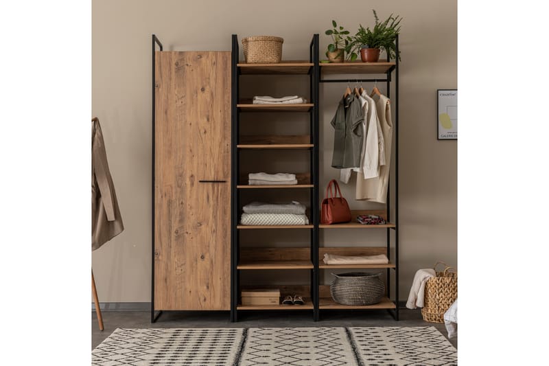 Batler Garderobe 52x64 4 skabe - Natur - Opbevaring - Tøjopbevaring - Garderobeskabe