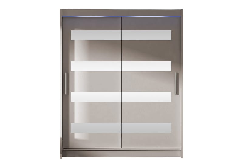 Bay Garderobe Med Spejl 150x200 cm - Beige - Opbevaring - Tøjopbevaring - Garderobeskabe