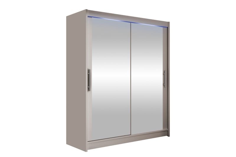 Bay Garderobe Med Spejl 150x200 cm - Beige - Opbevaring - Tøjopbevaring - Garderobeskabe