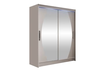 Bay Garderobe Med Spejl 150x200 cm - Beige - Opbevaring - Tøjopbevaring - Garderobeskabe