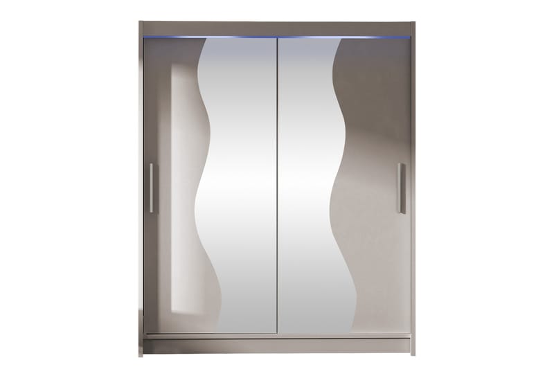 Bay Garderobe Med Spejl 150x200 cm - Beige - Opbevaring - Tøjopbevaring - Garderobeskabe