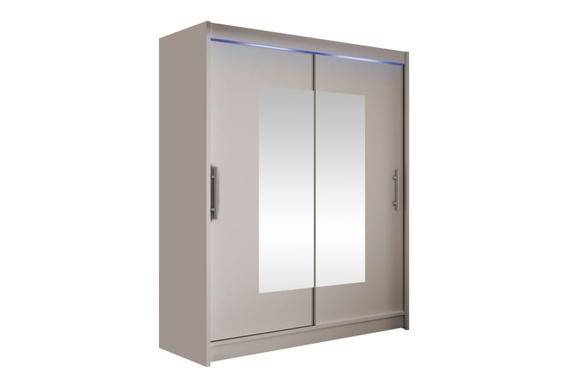 Bay Garderobe Med Spejl 150x200 cm - Beige - Opbevaring - Tøjopbevaring - Garderobeskabe