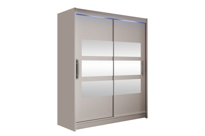 Bay Garderobe Med Spejl 150x200 cm - Beige - Opbevaring - Tøjopbevaring - Garderobeskabe