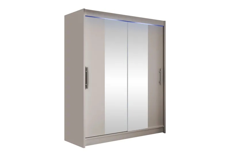 Bay Garderobe Med Spejl 150x200 cm, Beige