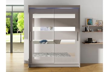 Bay Garderobe Med Spejl 150x200 cm - Beige - Opbevaring - Tøjopbevaring - Garderobeskabe