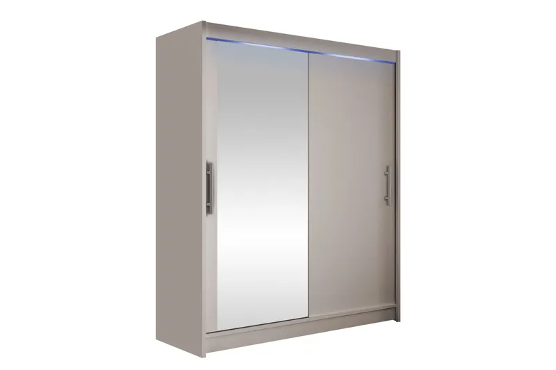 Bay Garderobe Med Spejl 150x200 cm - Brun - Opbevaring - Tøjopbevaring - Garderobeskabe