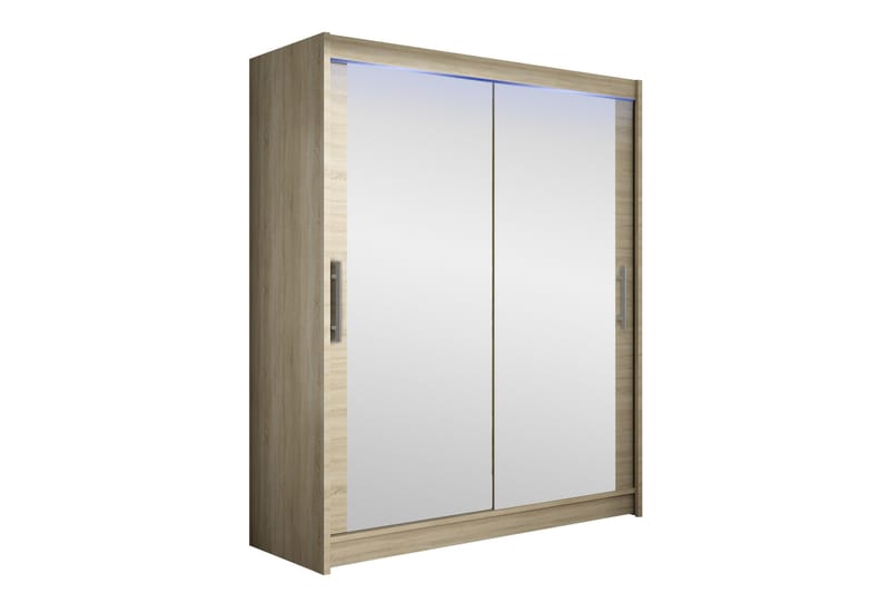 Bay Garderobe Med Spejl 150x200 cm - Brun - Opbevaring - Tøjopbevaring - Garderobeskabe