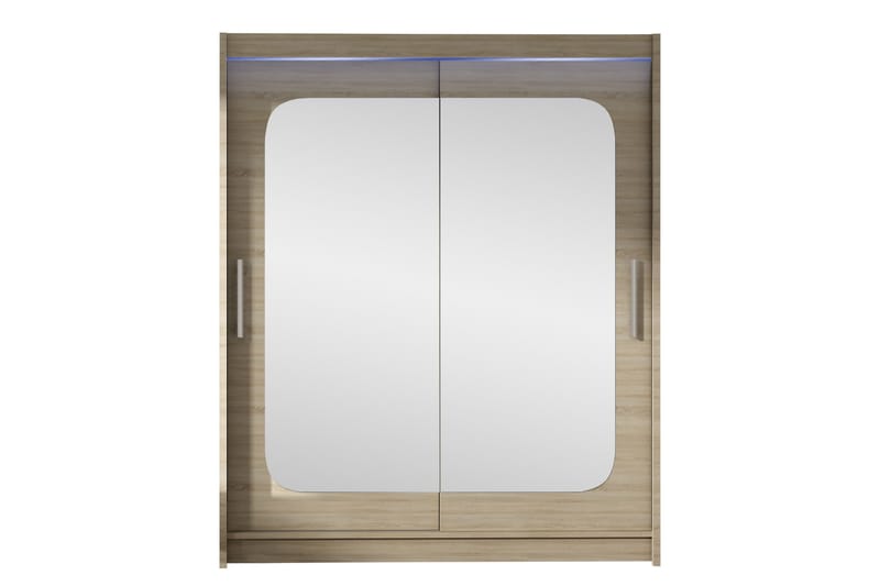 Bay Garderobe Med Spejl 150x200 cm - Brun - Opbevaring - Tøjopbevaring - Garderobeskabe