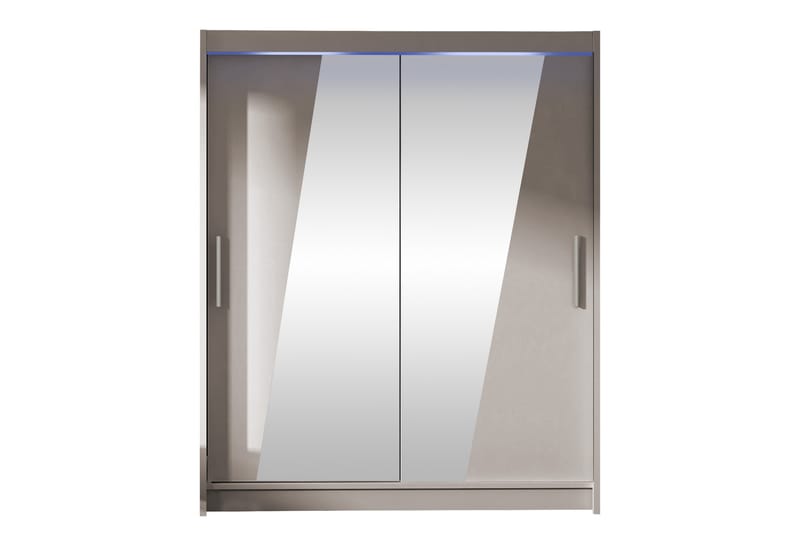 Bay Garderobe Med Spejl 150x200 cm - Grå - Opbevaring - Tøjopbevaring - Garderobeskabe