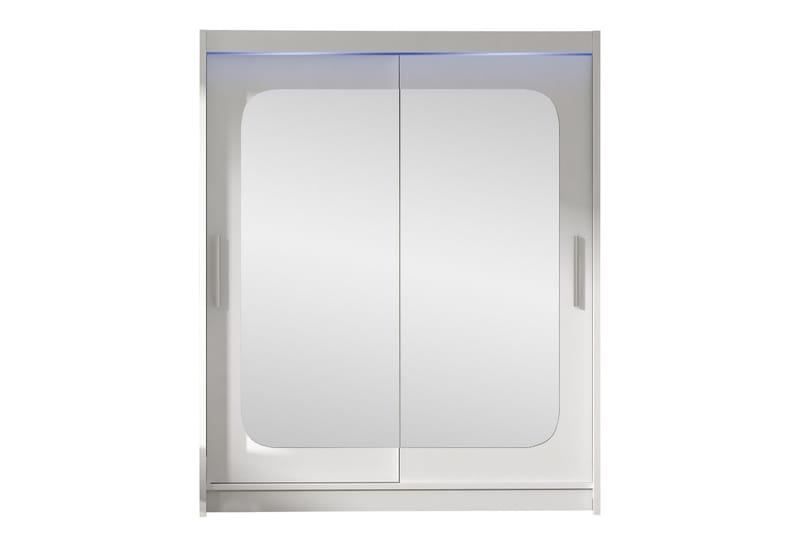 Bay Garderobe Med Spejl 150x200 cm - Hvid - Opbevaring - Tøjopbevaring - Garderobeskabe