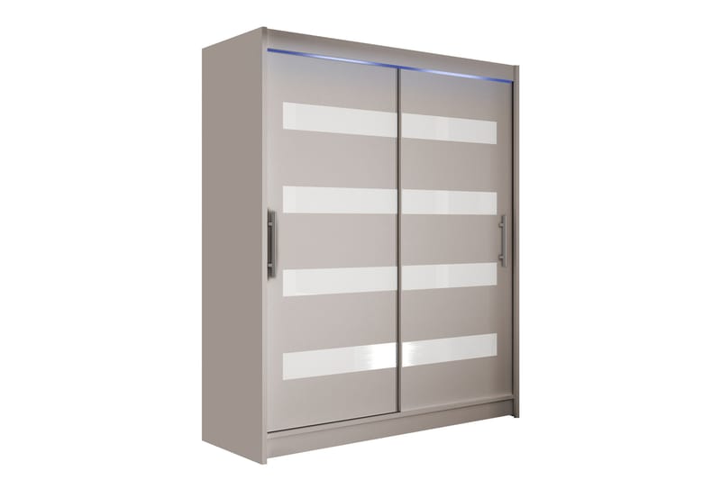 Bay Garderobe Med Spejl 150x200 cm - Hvid - Opbevaring - Tøjopbevaring - Garderobeskabe