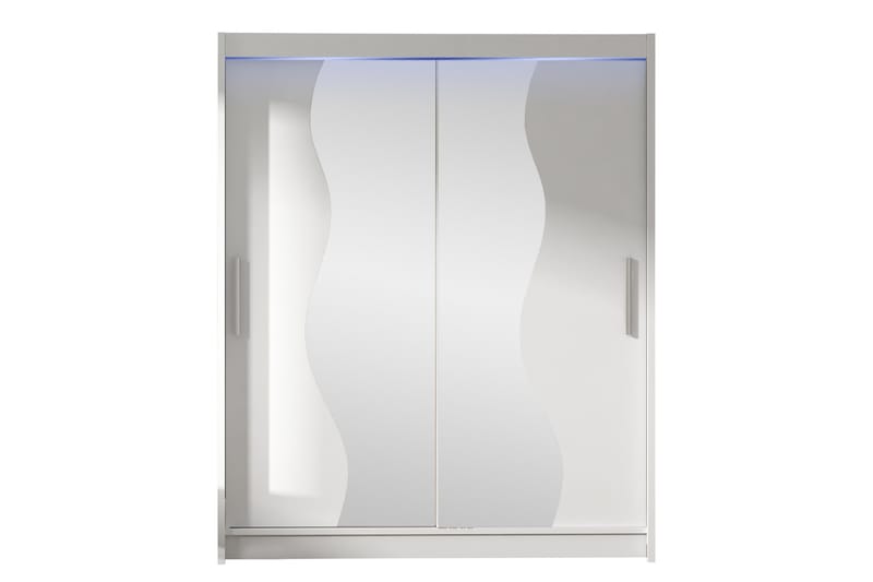 Bay Garderobe Med Spejl 150x200 cm - Hvid - Opbevaring - Tøjopbevaring - Garderobeskabe