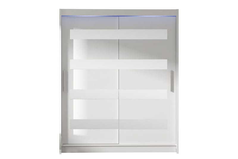 Bay Garderobe Med Spejl 150x200 cm - Hvid - Opbevaring - Tøjopbevaring - Garderobeskabe