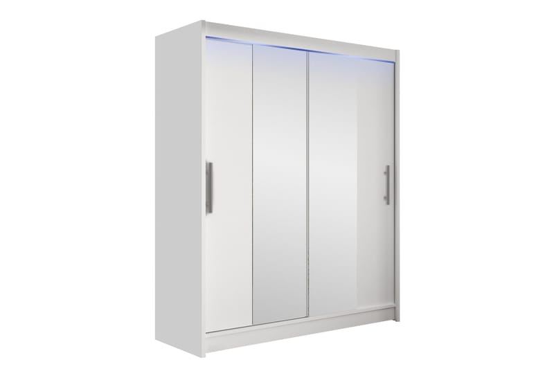 Bay Garderobe Med Spejl 150x200 cm, Hvid