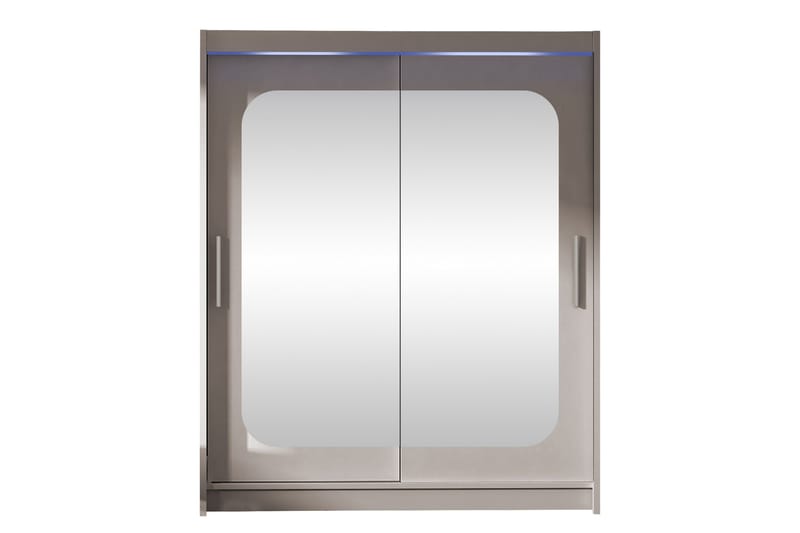 Bay Garderobe Med Spejl 150x200 cm - Hvid - Opbevaring - Tøjopbevaring - Garderobeskabe