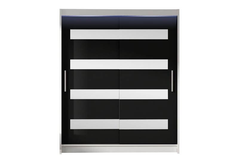 Bay Garderobe Med Spejl 150x200 cm - Sort Og Hvid - Opbevaring - Tøjopbevaring - Garderobeskabe