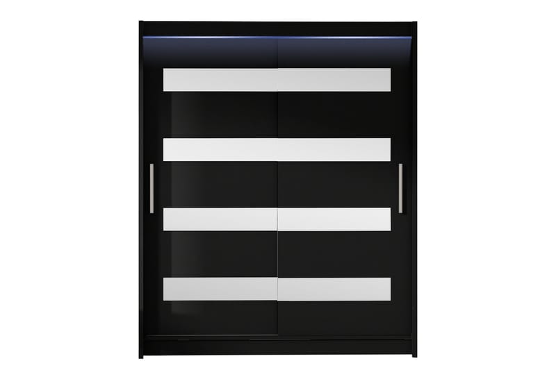 Bay Garderobe Med Spejl 150x200 cm - Sort - Opbevaring - Tøjopbevaring - Garderobeskabe