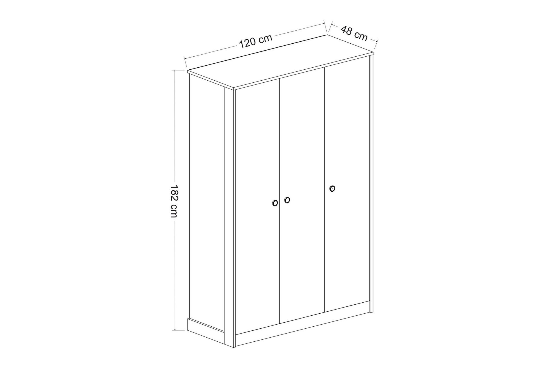 Berdez Garderobe 120x182 cm - Hvid - Opbevaring - Tøjopbevaring - Garderobeskabe