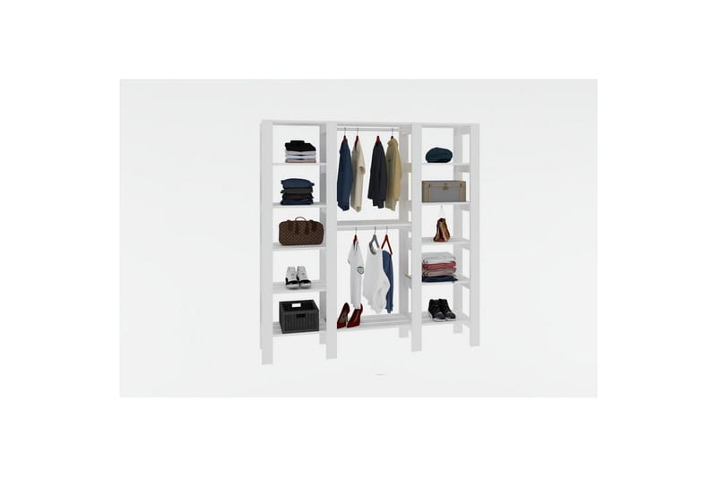 Bertoaria Garderobe 161x180 cm - Hvid - Opbevaring - Tøjopbevaring - Garderobeskabe