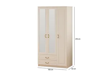Beyric Garderobe 105x210 cm - Mat Hvid - Opbevaring - Tøjopbevaring - Garderobeskabe