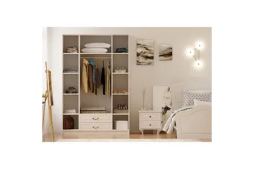 Beyric Garderobe 140x210 cm - Mat Hvid - Opbevaring - Tøjopbevaring - Garderobeskabe