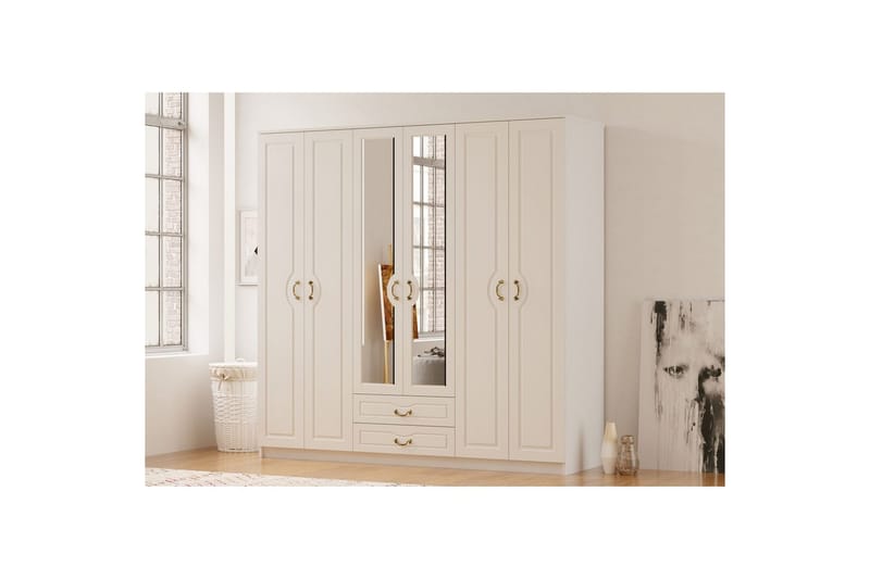 Beyric Garderobe 210x210 cm - Mat Hvid - Opbevaring - Tøjopbevaring - Garderobeskabe