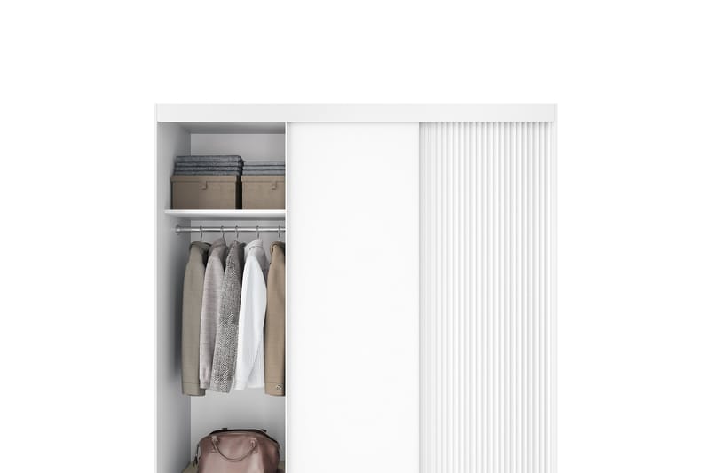 Biancco Garderobe 120x220 cm - Hvid - Opbevaring - Tøjopbevaring - Garderobeskabe