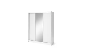 Biancco Garderobe med Spejl 120x220 cm - Hvid - Opbevaring - Tøjopbevaring - Garderobeskabe