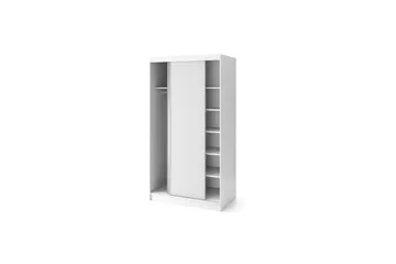 Biancco Garderobe med Spejl 120x220 cm - Hvid - Opbevaring - Tøjopbevaring - Garderobeskabe
